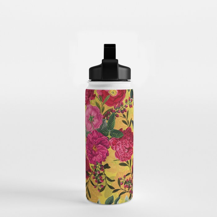 Vintage & Shabby Chic - Summer Tropical Roses Flower Garden Water Bottle Gallery Image 2