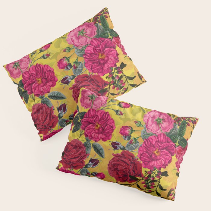 Vintage & Shabby Chic - Summer Tropical Roses Flower Garden Pillow Sham Gallery Image 3