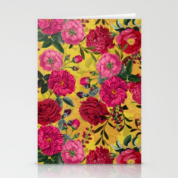 Vintage & Shabby Chic - Summer Tropical Roses Flower Garden Stationery Card Gallery Image 2