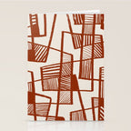 Burnt Orange Line Art Pattern Stationery Card Gallery Image 2