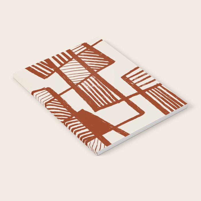 Burnt Orange Line Art Pattern Notebook Gallery Image 1