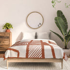 Burnt Orange Line Art Pattern Comforter Gallery Image 3