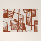 Burnt Orange Line Art Pattern Welcome Mat Gallery Image 1