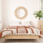 Burnt Orange Line Art Pattern Duvet Cover Gallery Image 3