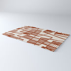 Burnt Orange Line Art Pattern Rug Gallery Image 3