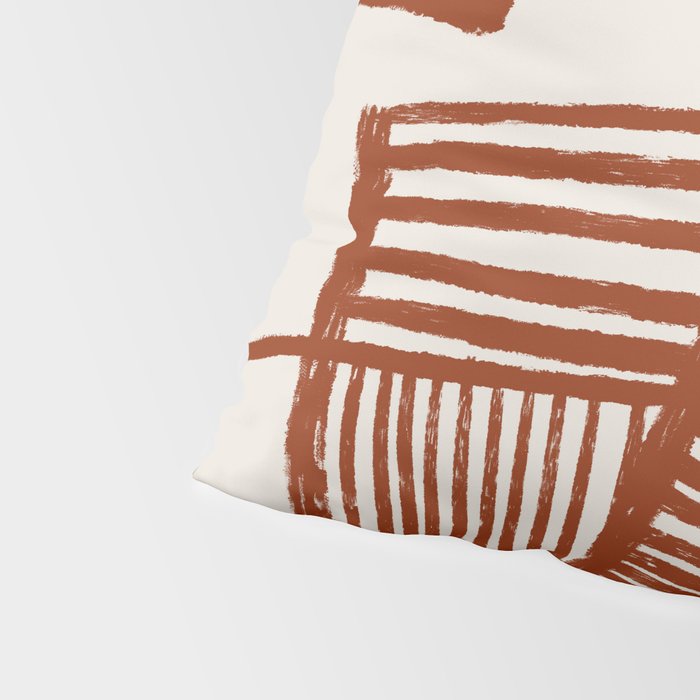 Burnt Orange Line Art Pattern Pillow Sham Gallery Image 4