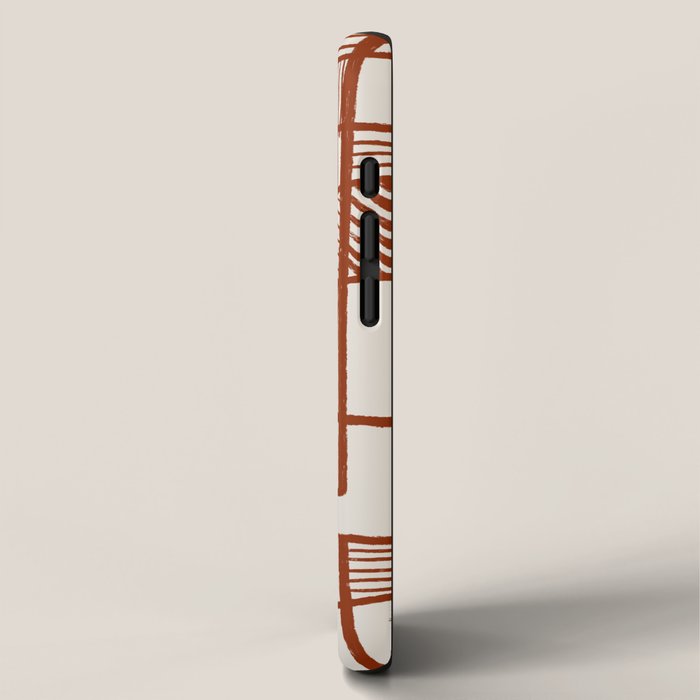 Burnt Orange Line Art Pattern iPhone Case Gallery Image 2