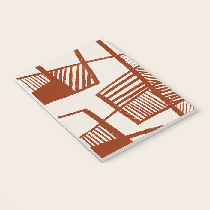 Burnt Orange Line Art Pattern Notebook Gallery Image 3