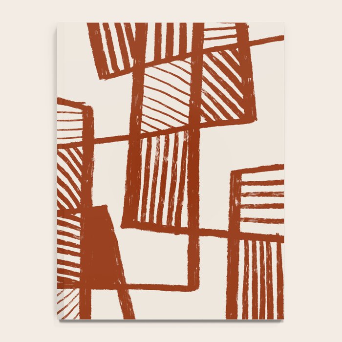 Burnt Orange Line Art Pattern Notebook Gallery Image 4