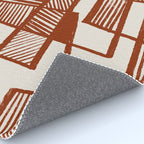 Burnt Orange Line Art Pattern Rug Gallery Image 4