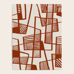 Burnt Orange Line Art Pattern Poster Gallery Image 4