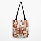 Burnt Orange Line Art Pattern Tote Bag Gallery Image 2