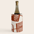 Burnt Orange Line Art Pattern Wine Chiller Gallery Image 2