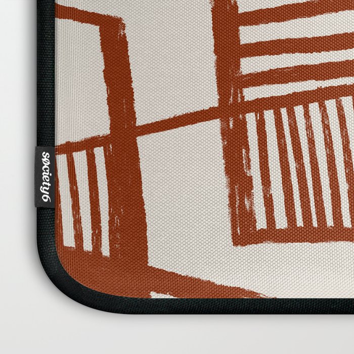Burnt Orange Line Art Pattern Laptop Sleeve Gallery Image 3