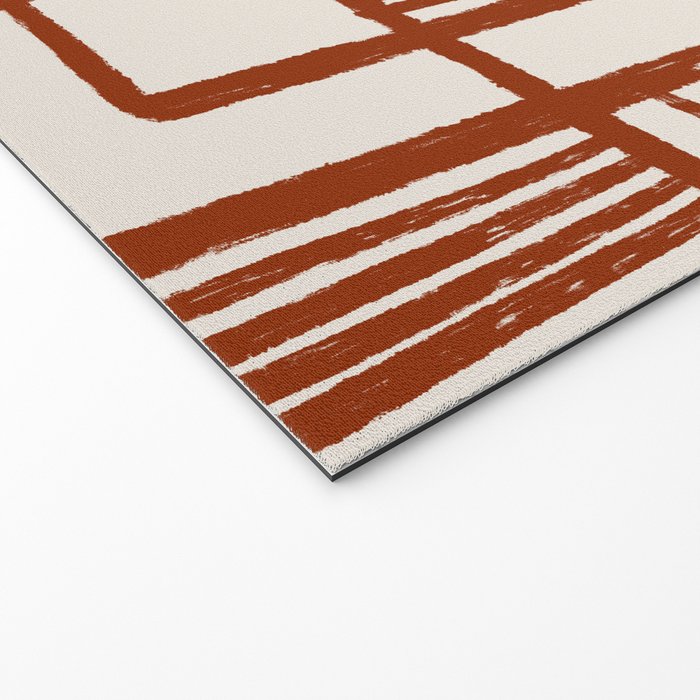 Burnt Orange Line Art Pattern Welcome Mat Gallery Image 2