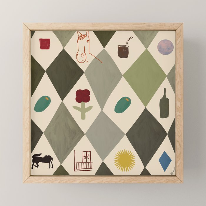 Green Diamond Mini Art Print Gallery Image 1