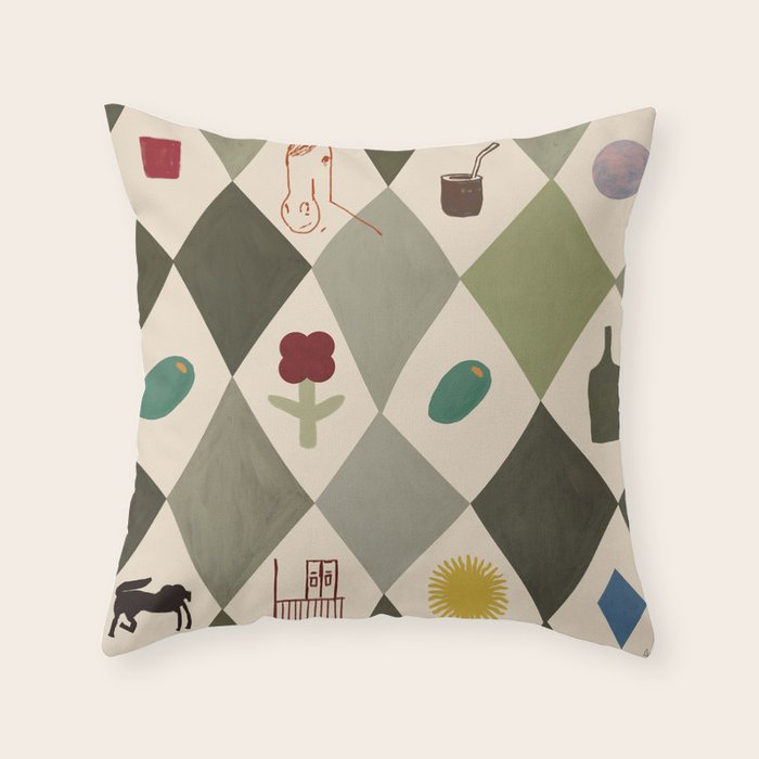 Green Diamond Throw Pillow Gallery Image 6