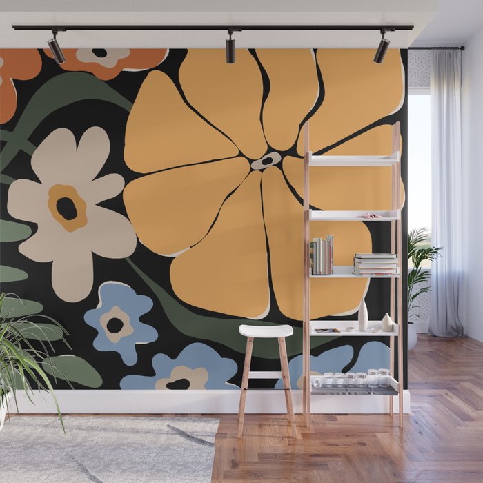 blooming big floral night  Wall Mural Gallery Image 1