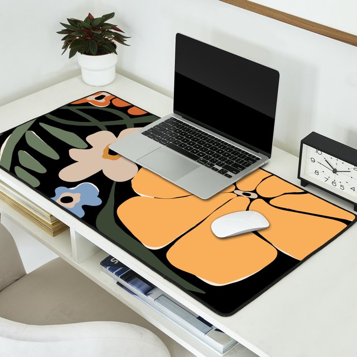 blooming big floral night  Desk Mat Gallery Image 2