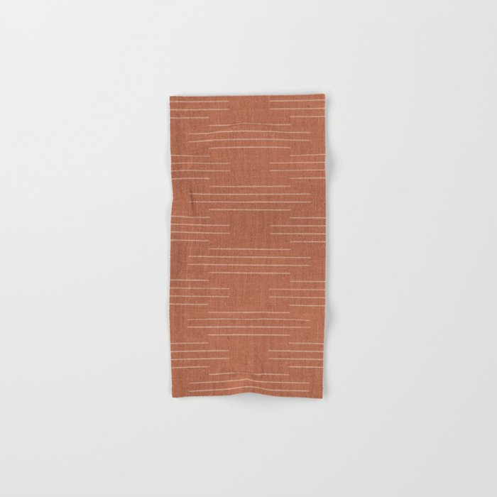 Minimalist, Boho, Line Art in Terracotta Bath Towel Gallery Image 1