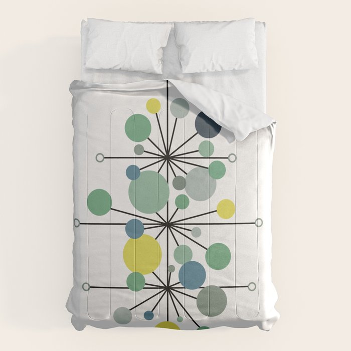 Atomic Age Nuclear Abstract Motif â Mid Century Modern Pattern Comforter