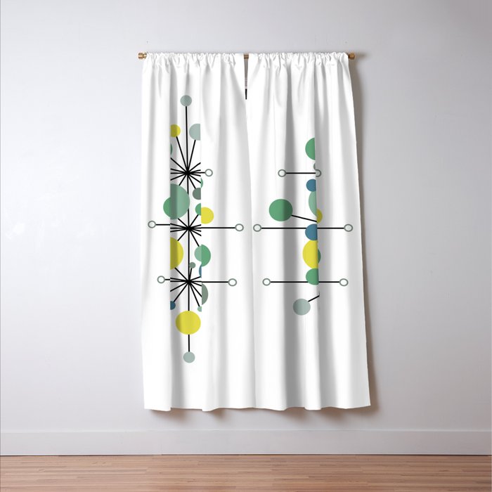Atomic Age Nuclear Abstract Motif â Mid Century Modern Pattern Window Curtain Gallery Image 3