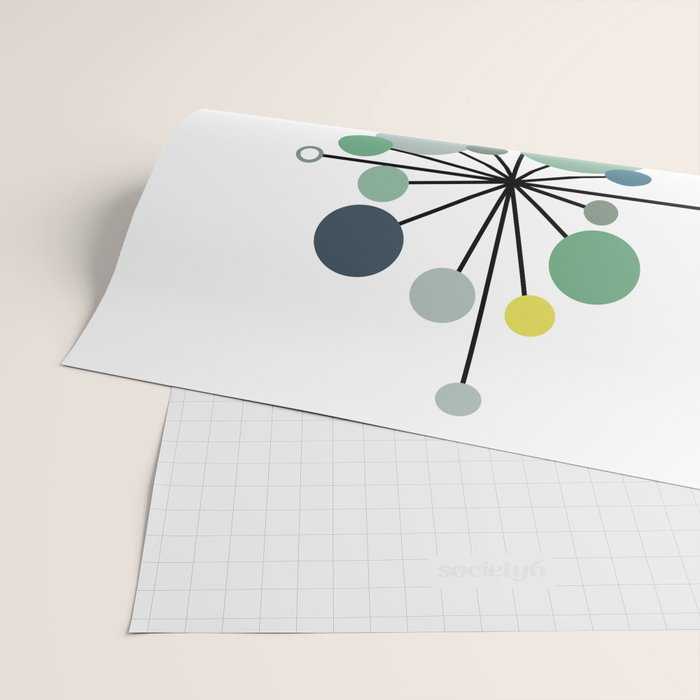 Atomic Age Nuclear Abstract Motif â Mid Century Modern Pattern Wrapping Paper Gallery Image 2