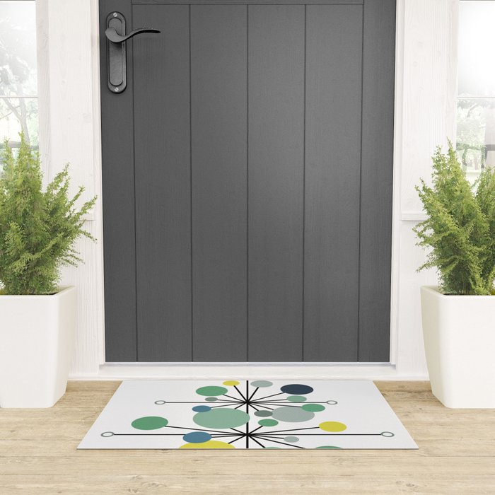 Atomic Age Nuclear Abstract Motif â Mid Century Modern Pattern Welcome Mat Gallery Image 3