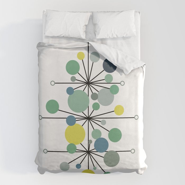 Atomic Age Nuclear Abstract Motif â Mid Century Modern Pattern Duvet Cover Gallery Image 6