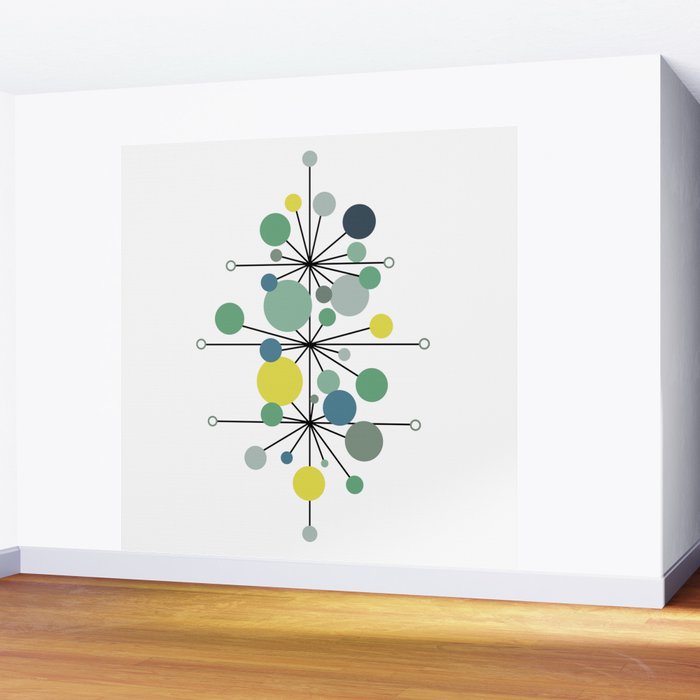 Atomic Age Nuclear Abstract Motif â Mid Century Modern Pattern Wall Mural Gallery Image 2