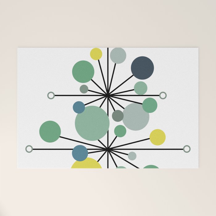 Atomic Age Nuclear Abstract Motif â Mid Century Modern Pattern Welcome Mat