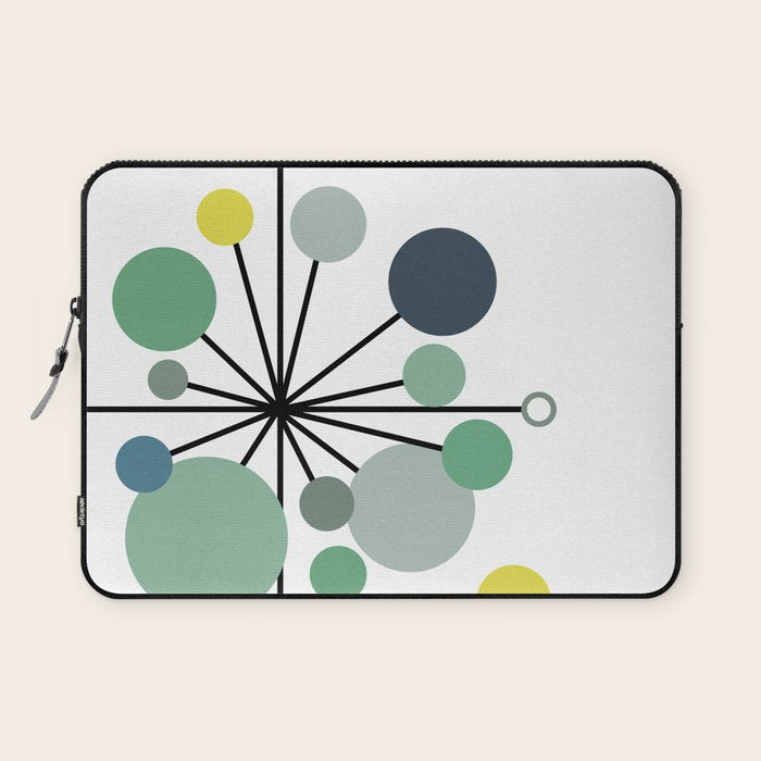Atomic Age Nuclear Abstract Motif â Mid Century Modern Pattern Laptop Sleeve Gallery Image 1
