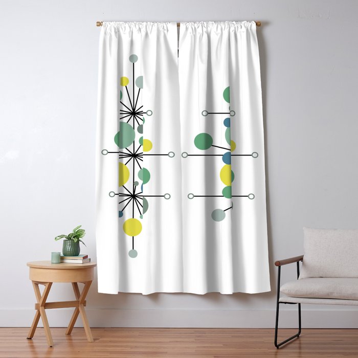 Atomic Age Nuclear Abstract Motif â Mid Century Modern Pattern Window Curtain Gallery Image 1