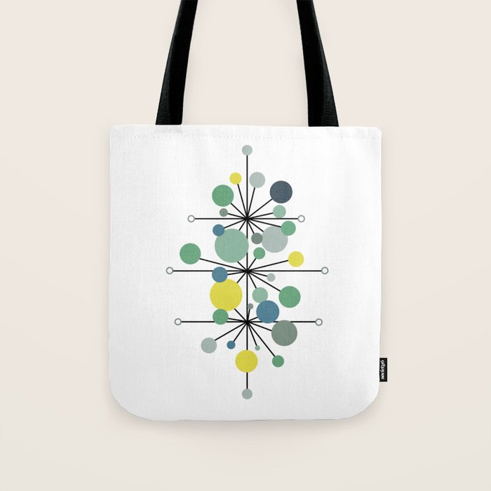 Atomic Age Nuclear Abstract Motif â Mid Century Modern Pattern Tote Bag