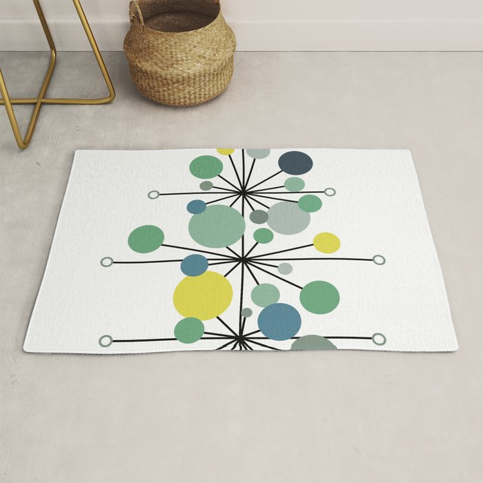 Atomic Age Nuclear Abstract Motif â Mid Century Modern Pattern Rug Gallery Image 1