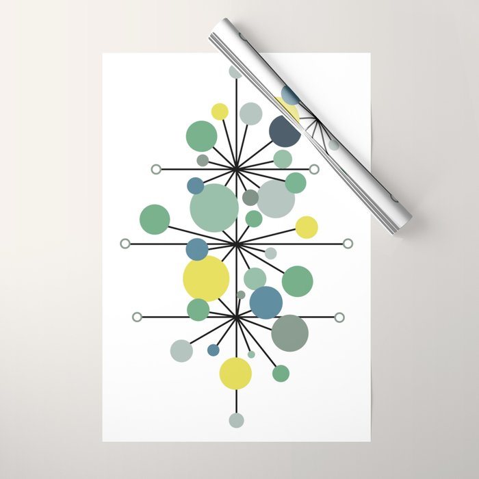 Atomic Age Nuclear Abstract Motif â Mid Century Modern Pattern Wrapping Paper Gallery Image 1