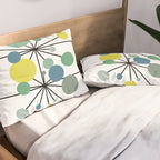 Atomic Age Nuclear Abstract Motif â Mid Century Modern Pattern Pillow Sham Gallery Image 2