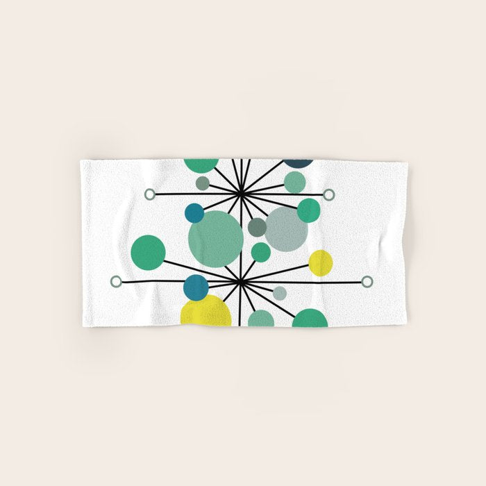 Atomic Age Nuclear Abstract Motif â Mid Century Modern Pattern Bath Towel Gallery Image 1