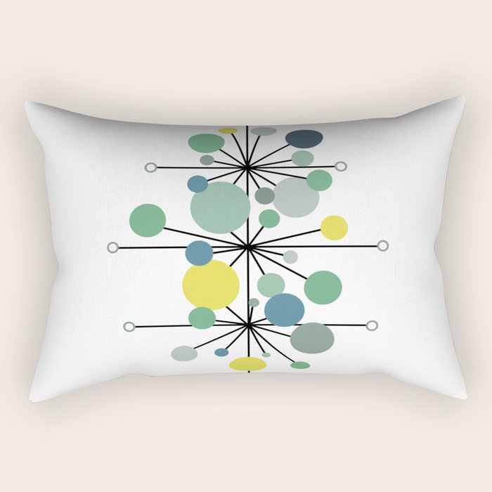 Atomic Age Nuclear Abstract Motif â Mid Century Modern Pattern Rectangular Pillow Gallery Image 2