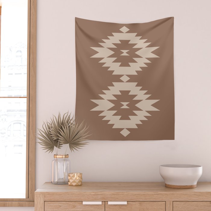 Southwestern Minimalism XXV - Coffee Creme Wall Tapestry Gallery Image 2