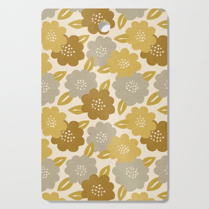 Warm Neutral Floral Pattern Cutting Board Gallery Image 1