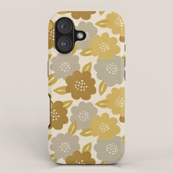 Warm Neutral Floral Pattern iPhone Case Gallery Image 1