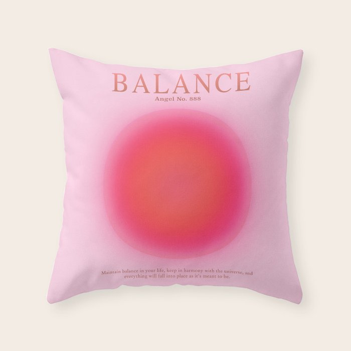 Gradient Angel Numbers: Angel Number 888 - Balance (Pink Palette) Throw Pillow Gallery Image 6