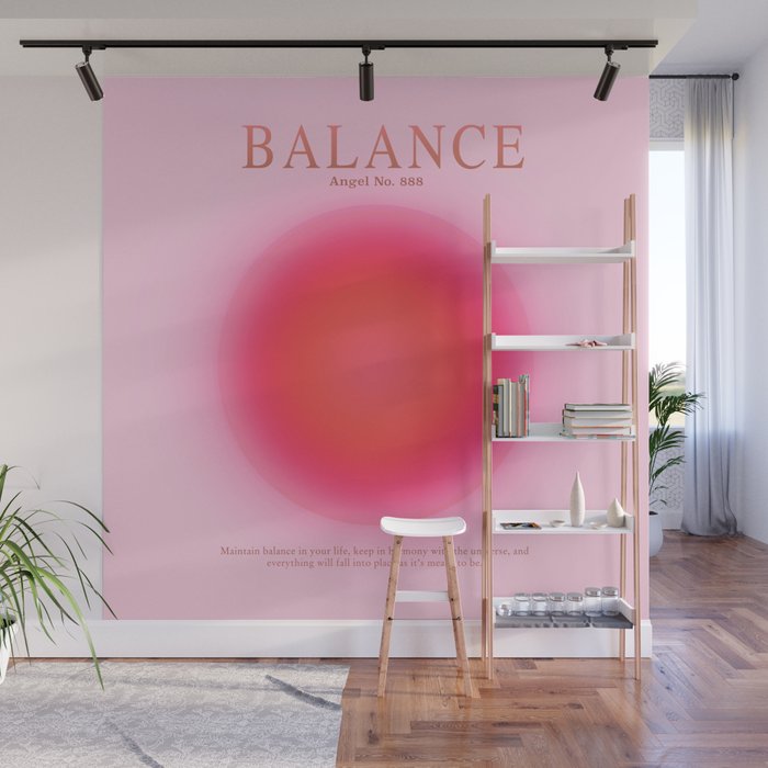 Gradient Angel Numbers: Angel Number 888 - Balance (Pink Palette) Wall Mural Gallery Image 1