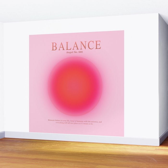 Gradient Angel Numbers: Angel Number 888 - Balance (Pink Palette) Wall Mural Gallery Image 2