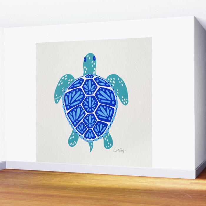 Sea Turtle - Blue Palette Wall Mural Gallery Image 2