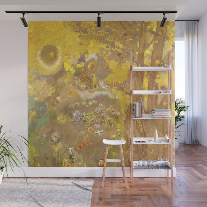 Odilon Redon "Trees on a yellow Background" Wall Mural Gallery Image 1
