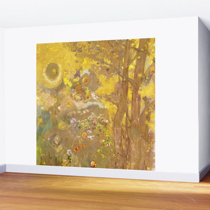 Odilon Redon "Trees on a yellow Background" Wall Mural Gallery Image 2