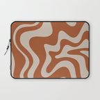 Liquid Swirl Retro Abstract Pattern in Clay and Putty Earth Tones Laptop Sleeve Gallery Image 1