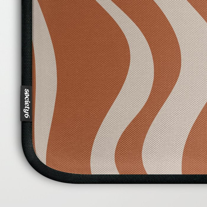 Liquid Swirl Retro Abstract Pattern in Clay and Putty Earth Tones Laptop Sleeve Gallery Image 3